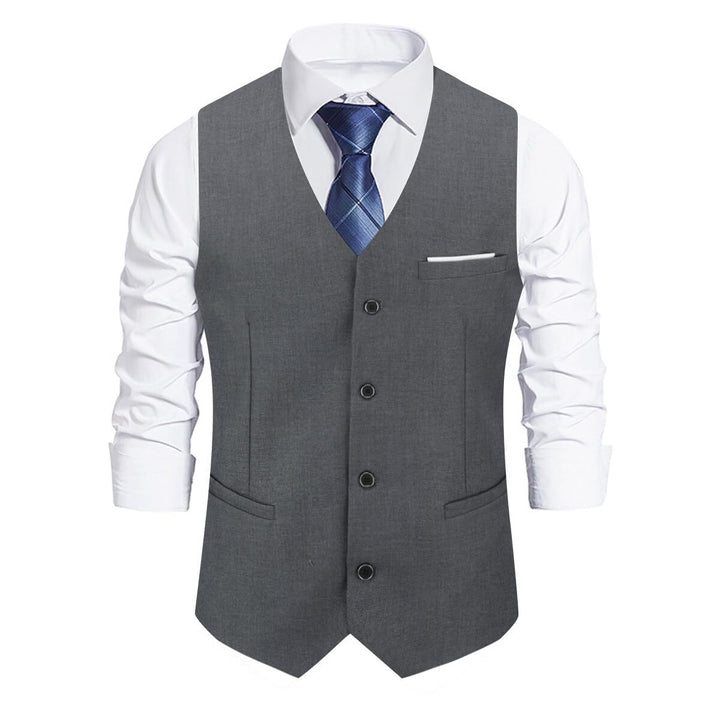 Allthemen Herren Weste Slim fit V Ausschnitt Anzugweste Ärmellose Westen für Business Hochzeit XS 