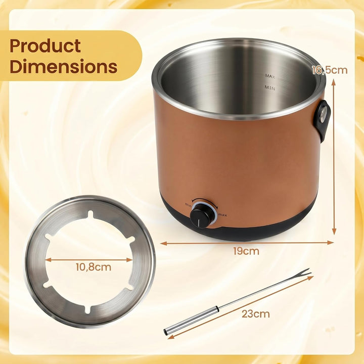 GIANTEX Elektrisches Fondue Set 2L, Fonduetopf Edelstahl 800W | Käsefondue mit 6 farbcodierte Fondue