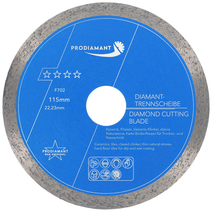 PRODIAMANT Profi Diamant-Trennscheibe Prorim 115 mm x 22,23 mm kein ausbrechen bei glasierten Fliese