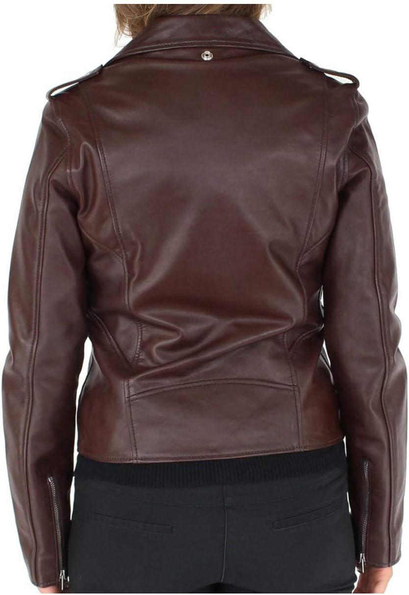 Schott NYC Damen Jacke XS Braun (Plum), XS Braun (Plum)