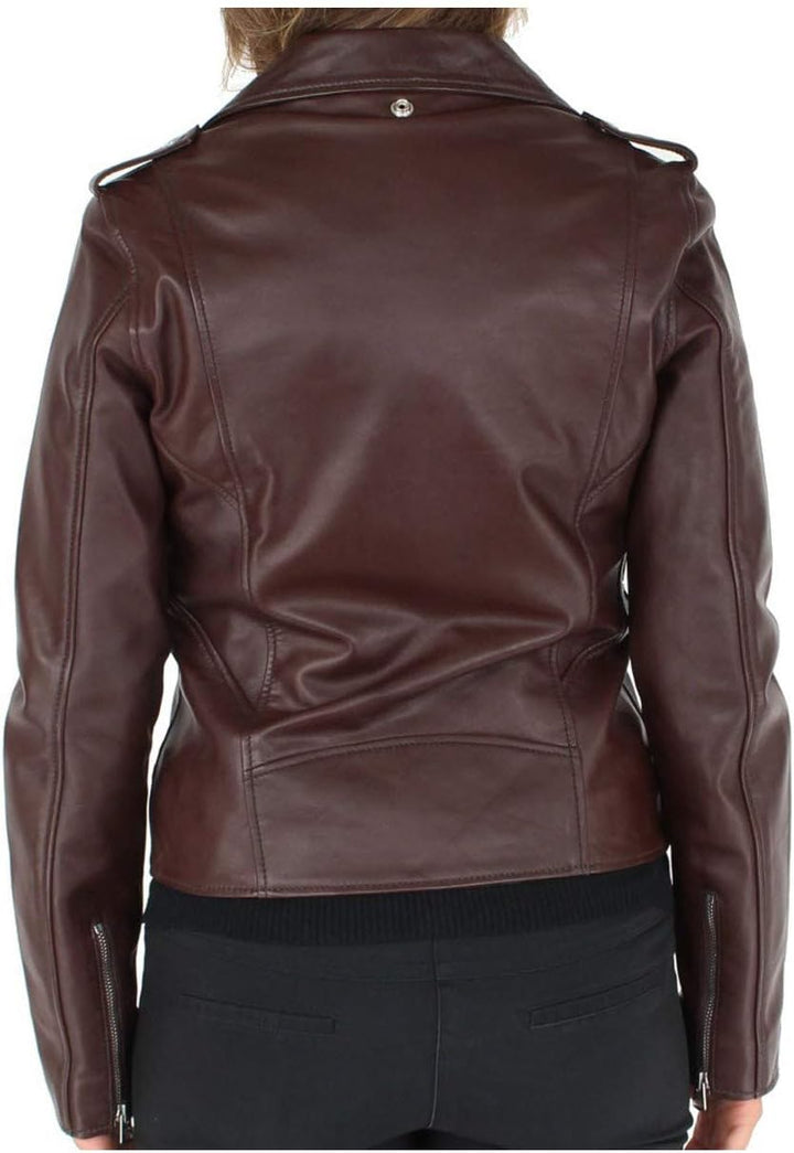Schott NYC Damen Jacke XS Braun (Plum), XS Braun (Plum)