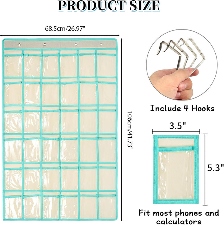 SAVORLIVING Organizer zum Aufhängen über der Tür, Handy, zum Aufhängen, Klassenzimmer, Diagramm, Wan