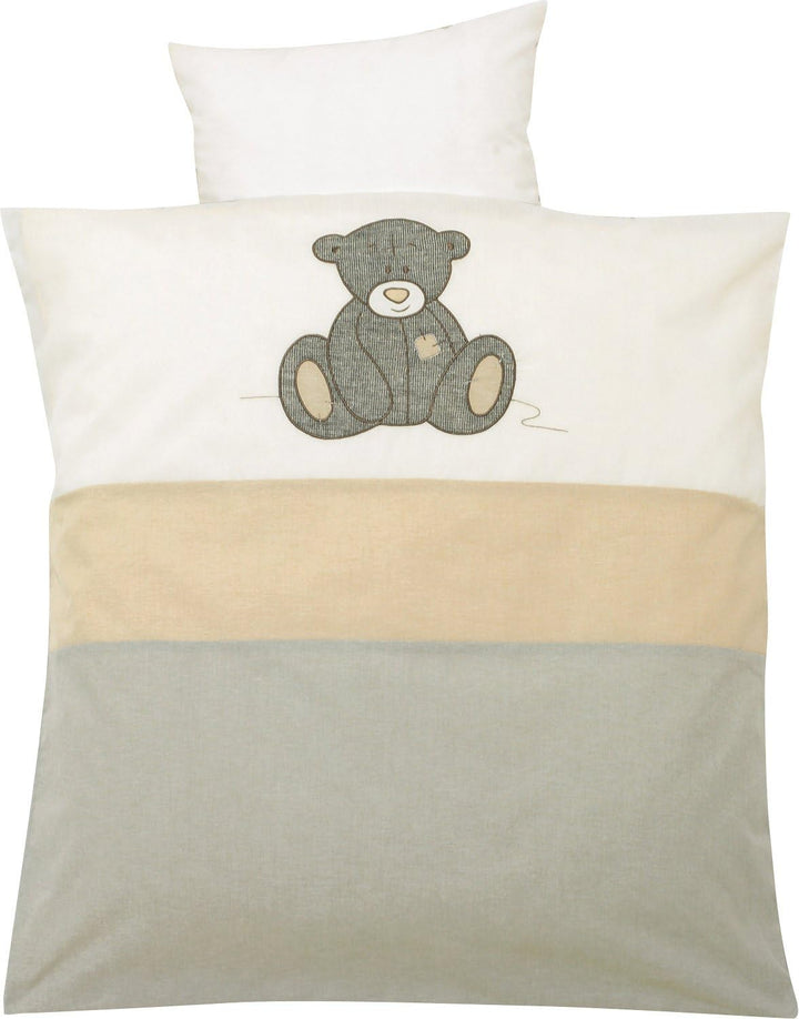Alvi Bettwäsche (Strick Teddy grau, 40x60 cm / 100x135 cm)