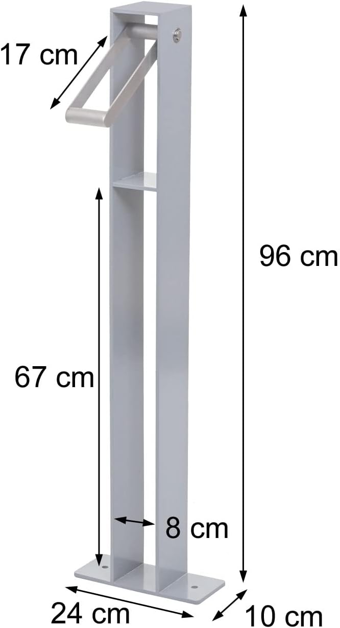 Mendler Fahrradbügel HWC-G20AM 96x24x10cm verzinkter Stahl - anthrazit | Fahrradständer, Anlehnbügel