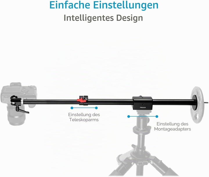 PROAIM Overhead Foto- und Videokamera Boom Pole. Für Overhead-Kamera-/Tischansichten. 23 bis 40" Tel