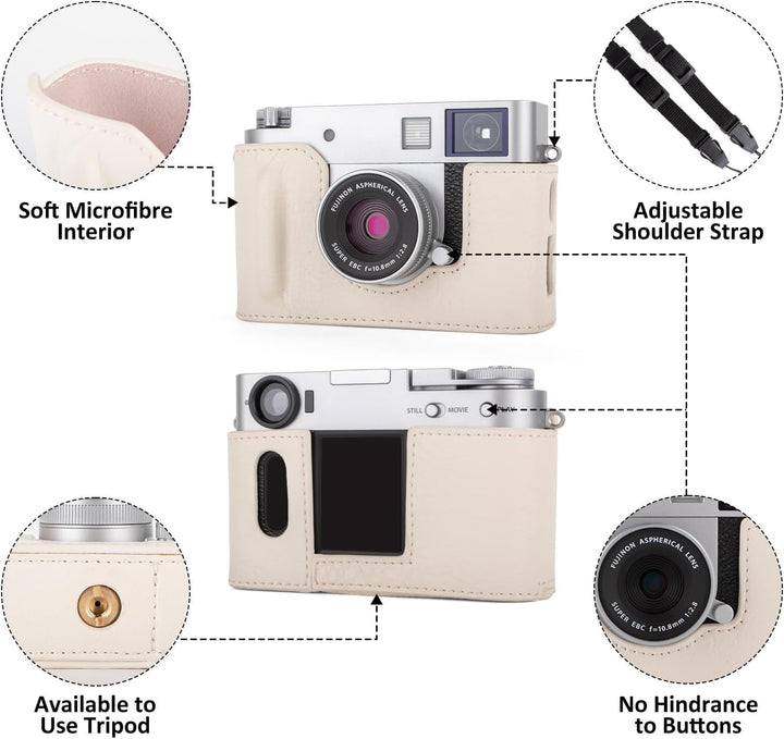 Rieibi x-Half/X-HF1 Case PU Leder Kameratasche für Fujifilm X Half Mirrorless Kamera Schutzhülle mit