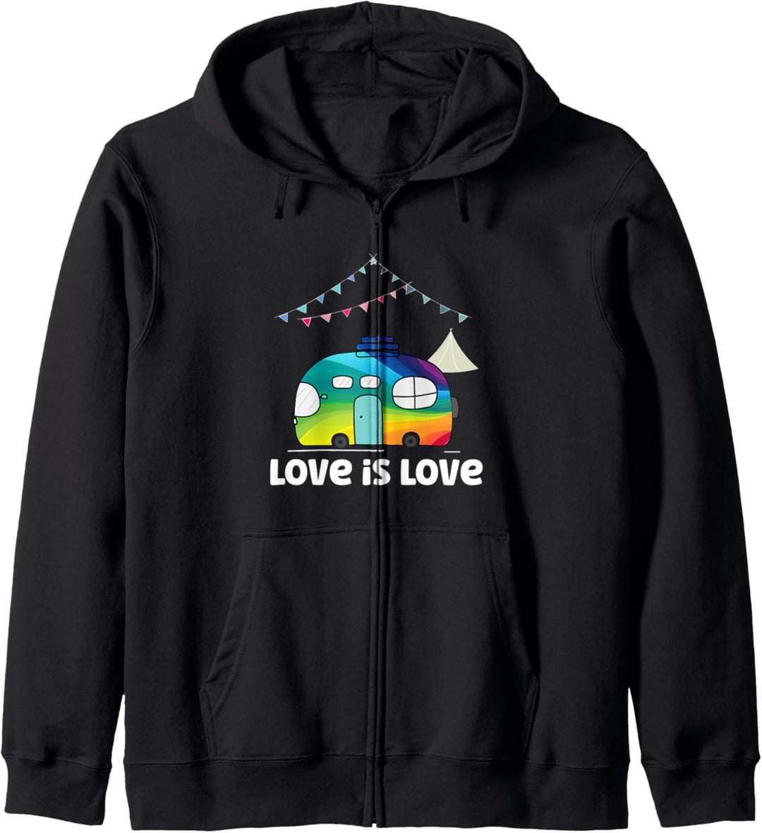 Love Is Love Rainbow RV Camping LGBT Gay Lesbian Pride Camp Kapuzenjacke
