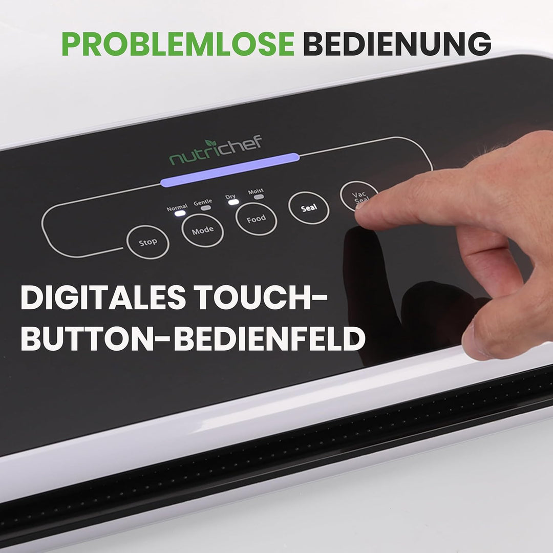 NutriChef Vakuumiergerät für Lebensmittel, Sous Vide – Vacuum Sealer – Folienschweissgerät Set inkl.