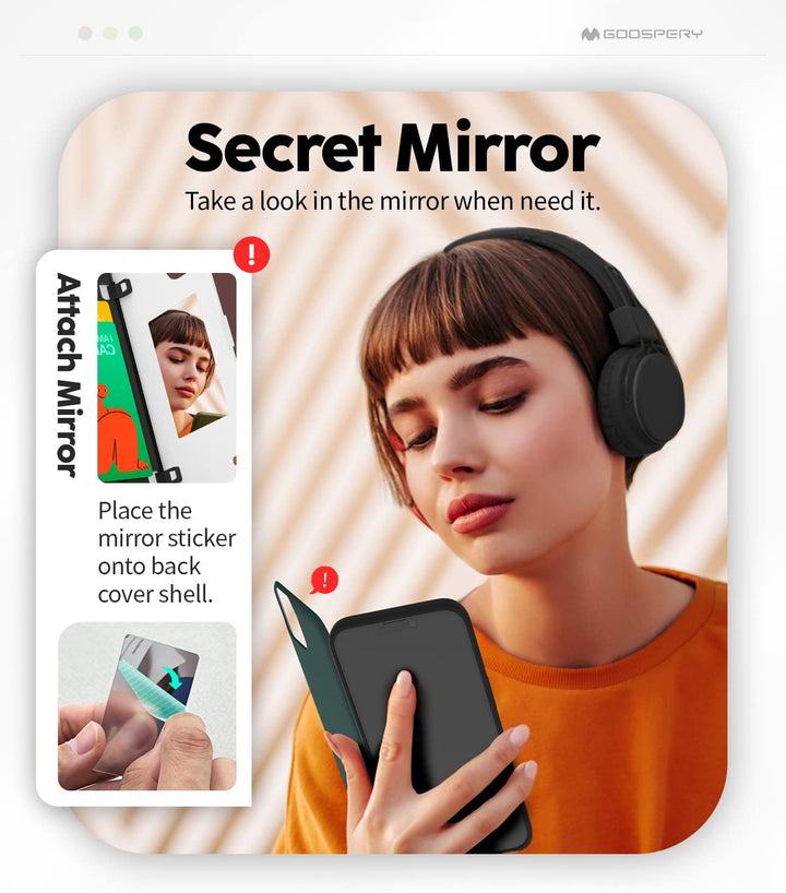 GOOSPERY Magnetischer Türstossfänger kompatibel mit iPhone 13 Hülle, Kartenhalter, Brieftaschen-Hüll
