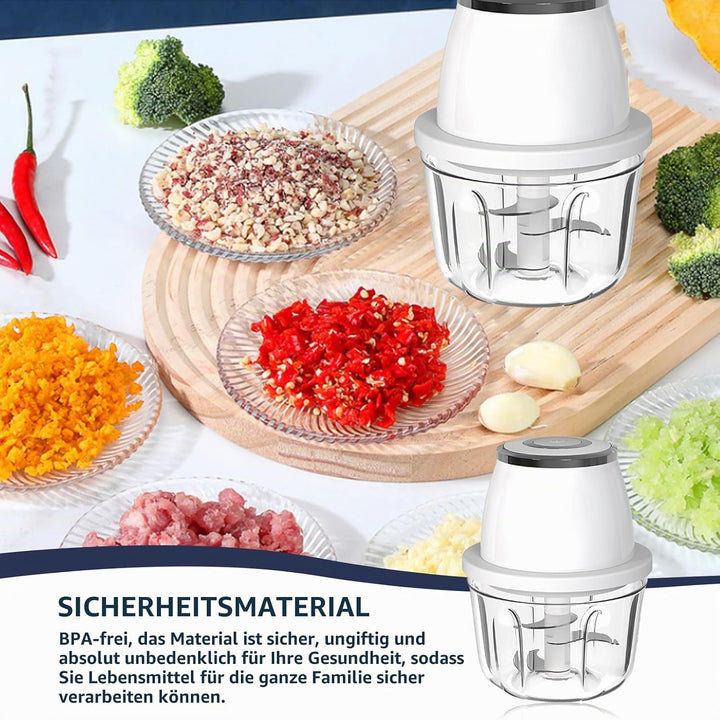 Zwiebelschneider Elektrisch, 350ml Zwiebel Zerkleinerer Elektrisch Multizerkleinerer Küche USB-Aufla