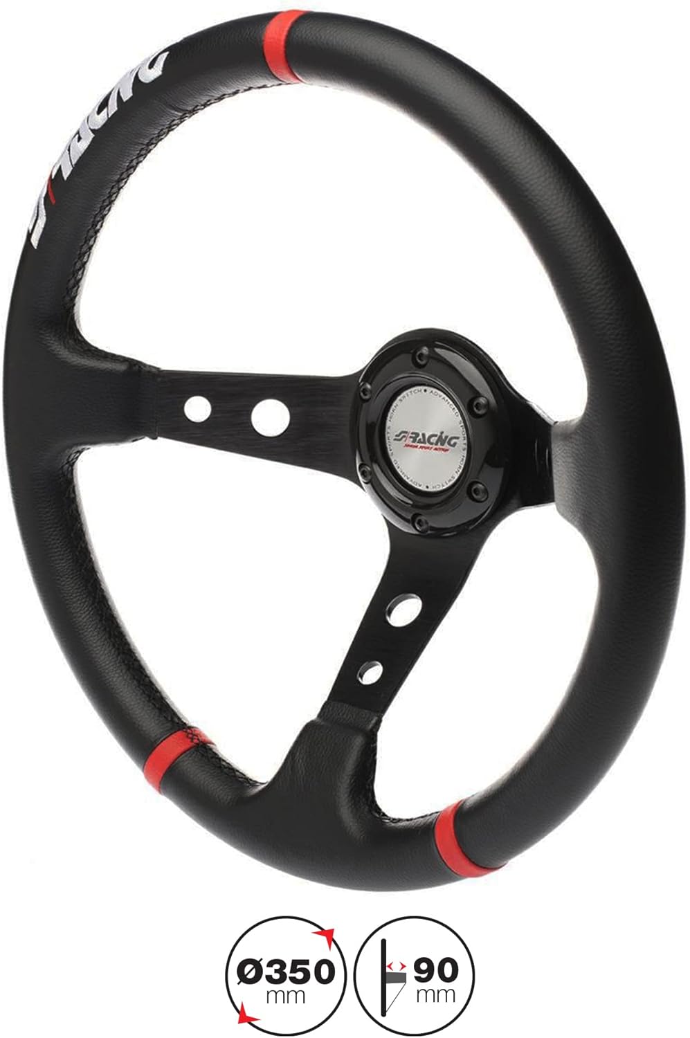 Simoni Racing GVL350/P Gravel Universal Steering Wheel, Schwarz