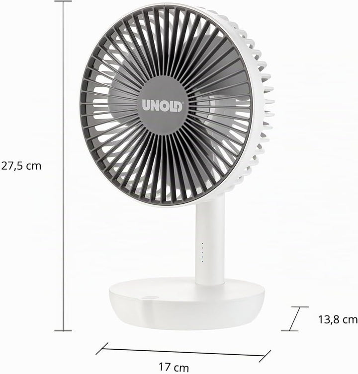 Unold Tischventilator Breezy 86710 - Weiss,25 Watt, 2-stufige Geschwindigkeitsregelung, Oszillation