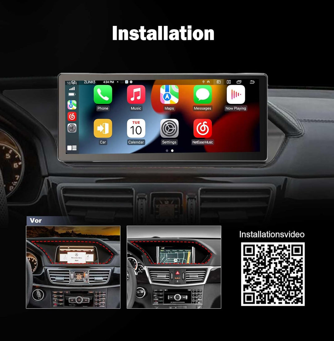 Erisin 10.25 Zoll 4GB+64GB Android 12 Autoradio mit GPS Navigation für Mercedes Benz E-Klasse W212 S