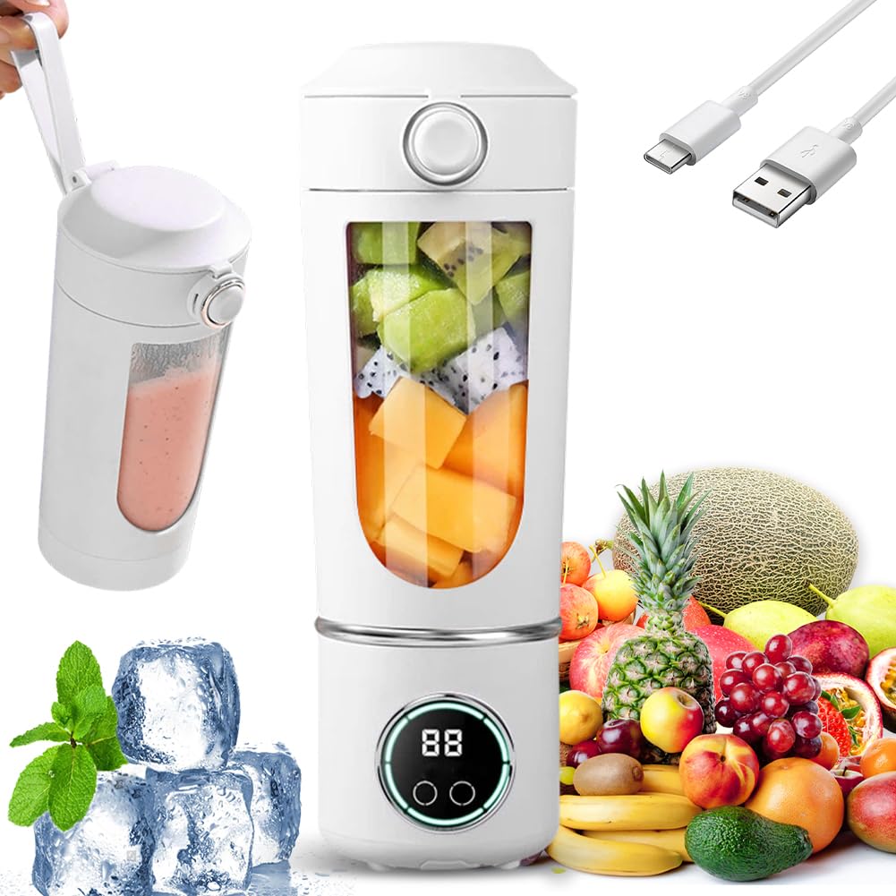 Tragbarer Mixer, Mini Standmixer Blender, 700ml Tragbarer Mixer Smoothie Maker, With 12 Stainless St