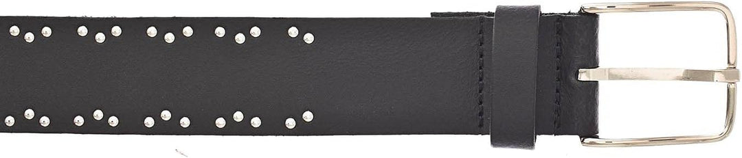 BGM Mode-Accessoires GmbH 35 mm Leder-Nietgürtel, schwarz, schwarz( (0790)), Gr. 90