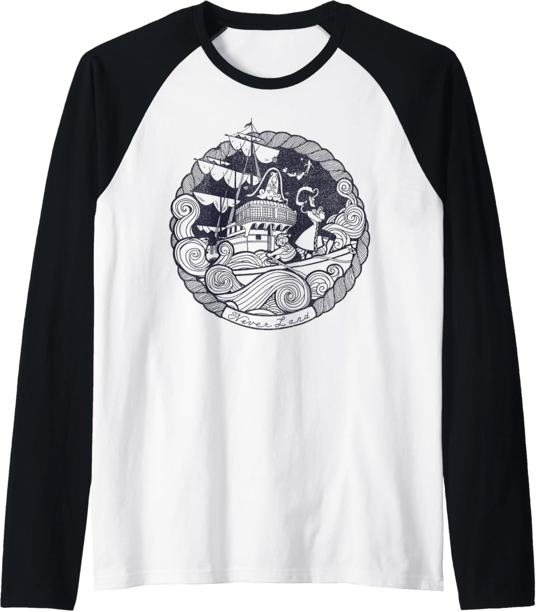 Disney Peter Pan Captain Hook Ship Stamp Raglan