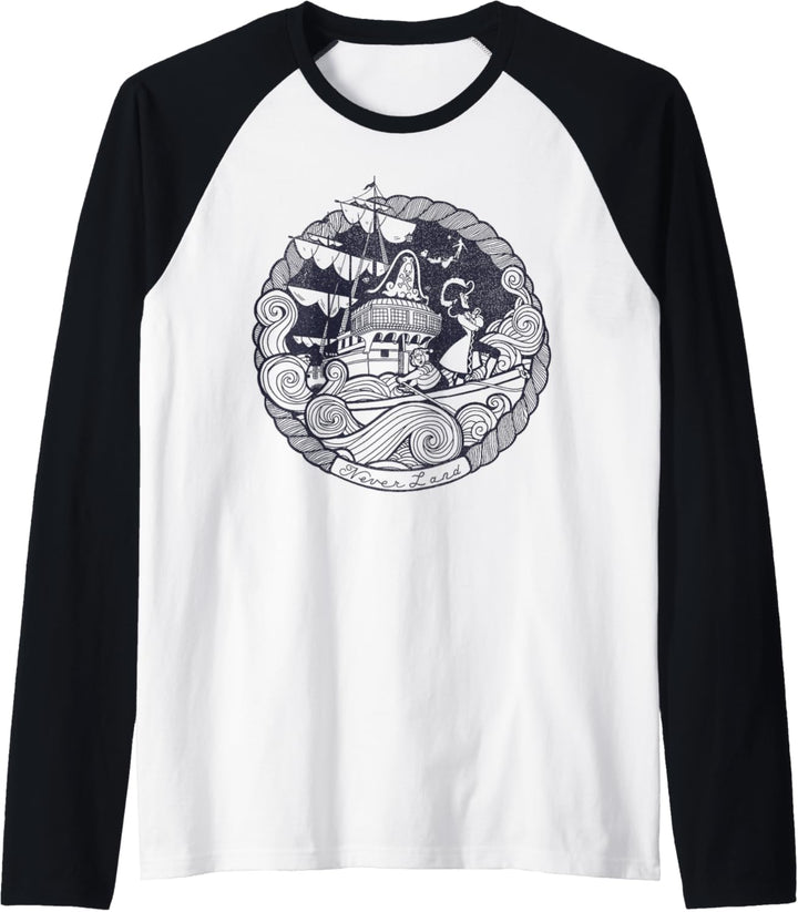 Disney Peter Pan Captain Hook Ship Stamp Raglan