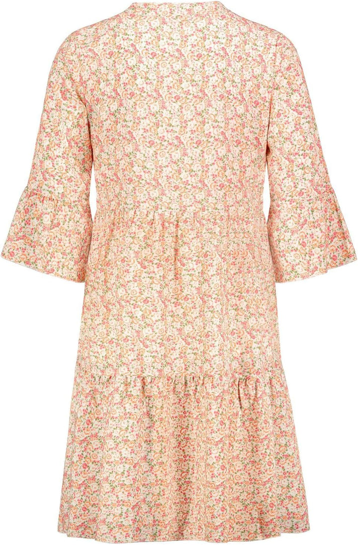 DENIMFY A Linien Kleid Damen DFFrida 3/4 Ärmel Kleider Strandkleid Boho Sommer Sommerkleid Midikleid