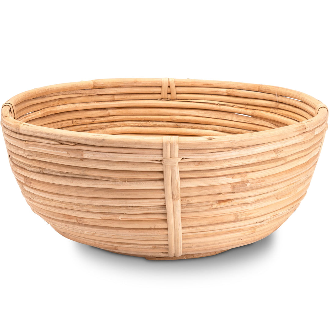 Decorasian Obstkorb geflochten rund aus Rattan - Obstschale gross - als Brotkorb BZW. Brötchenkorb o
