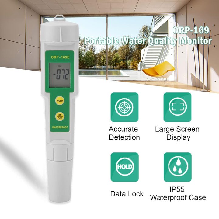 ORP-169-Tester, 1-Punkt-Korrektur Tragbarer Wasserqualitätsmonitor 1 mV Digitaler Tester Pen Abnehmb