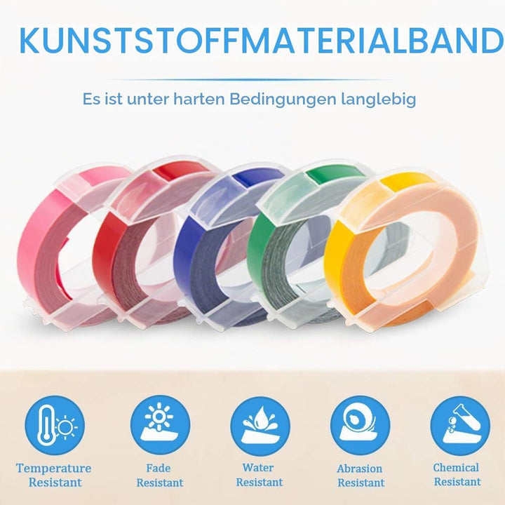 UniPlus Kompatibles für Dymo Prägeband Ersatz für Omega Tapes S0717930 S0717900 9 mm x 3 m Selbstkle