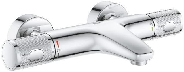 GROHE Precision Feel - Thermostat-Wannenbatterie (‎wassersparend, Temperaturbegrenzung, Wandmontage,