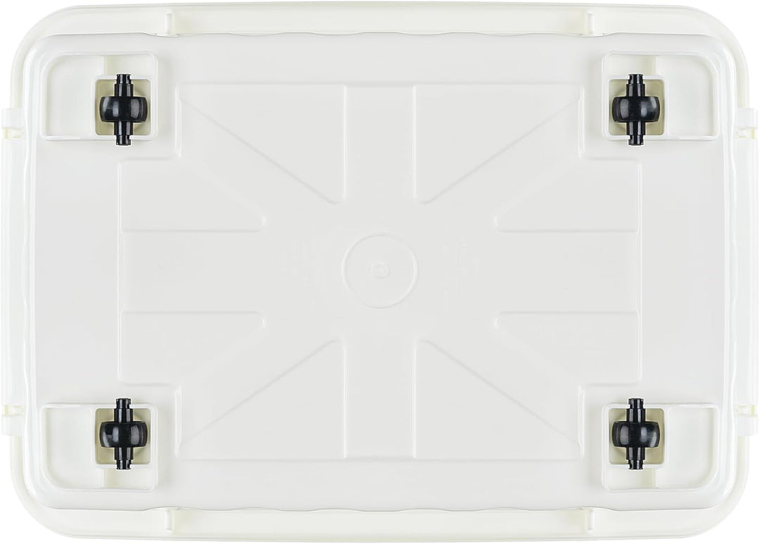 Cetomo,35L,4er-Pack, Aufbewahrungsbox mit deckel,Aufbewahrungsboxen, mit Clips, stapelbar, Wohnzimme