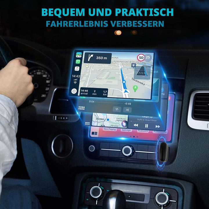 2 IN 1 Wireless Android Auto &amp; Carplay Wireless Adapter, Convert Wired to Wireles s Carplay Dongle,