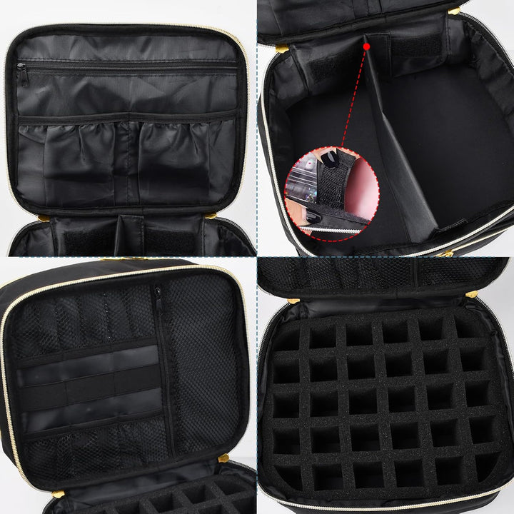 volumoon Nagellack Aufbewahrung Tasche Gross,Tragbare Tragetasche für UV Lampe, Doppelschicht Nagell
