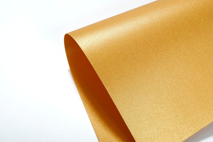 Donindis 50 Blatt DIN A4 Perglanz-Papier Gold-Metallic, Bastelpapier mit Perlmutt-Schimmer, 250 g/m²