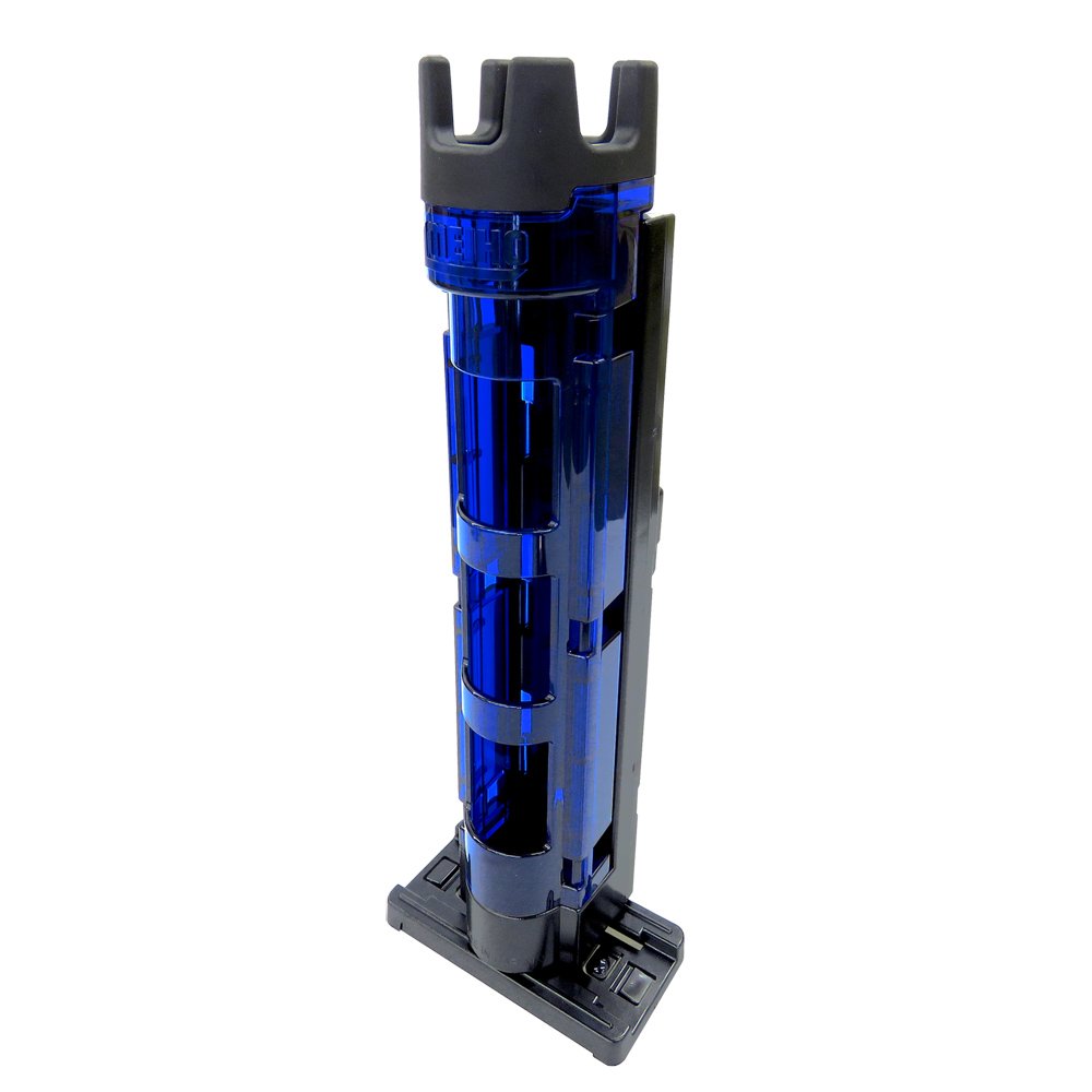 Meiho Rod Stand BM 250 Blue/Black No Srew 5x5,4x28cm - Rutenhalter für Angelboxen, Rutenständer für