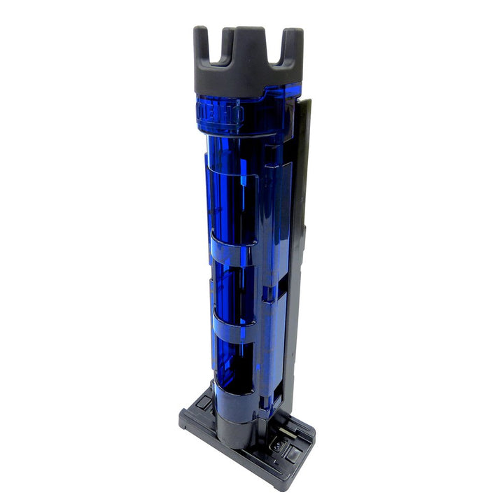 Meiho Rod Stand BM 250 Blue/Black No Srew 5x5,4x28cm - Rutenhalter für Angelboxen, Rutenständer für
