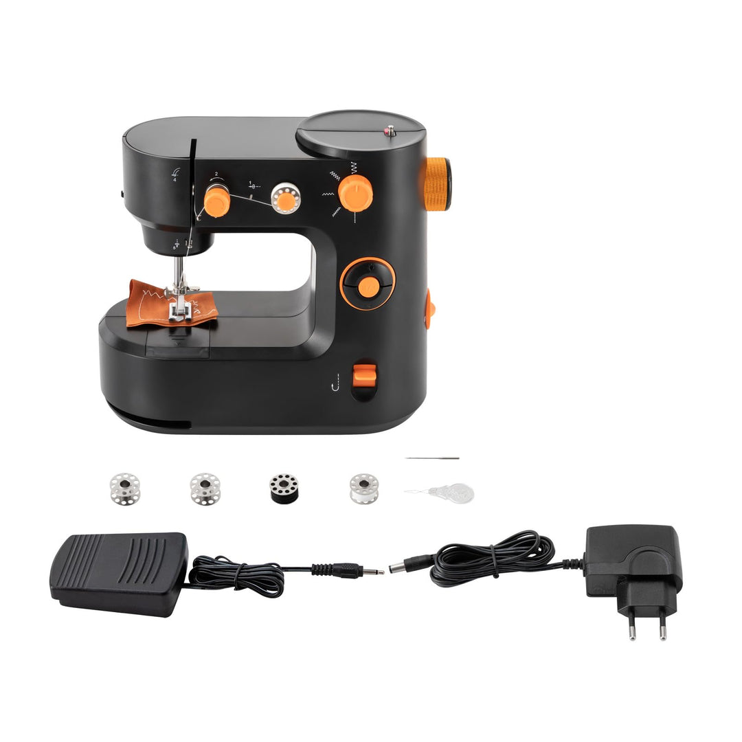 Nähmaschine, Nähmaschine Anfänger, Kindernähmaschine mit Fusspedal, 2 Betriebsarten, Zwei-Wege-Nähen