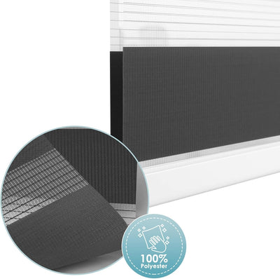Allesin Doppelrollo schnurlos Klemmfix ohne Bohren Duo Rollos für Fenster & Tür, 80x120cm (BxH) Anth