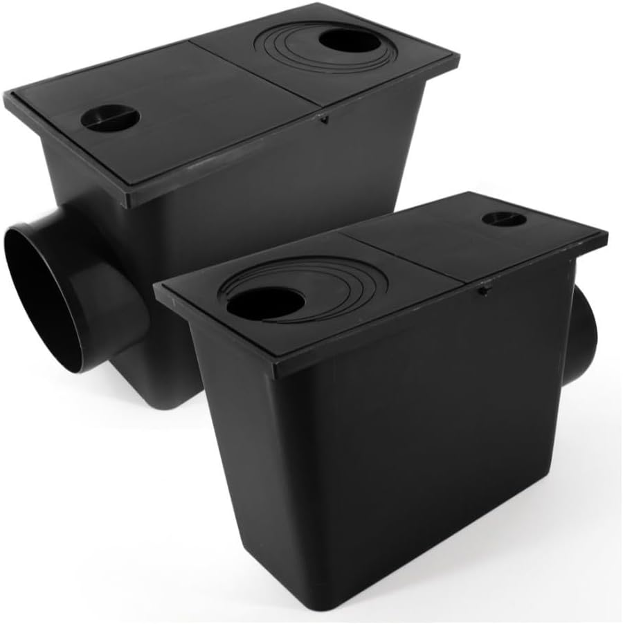6 Stück Regenrohrablauf mit Sieb Regensinkkasten von 50mm bis 110mm Regenwasserablauf DN110 seitlich