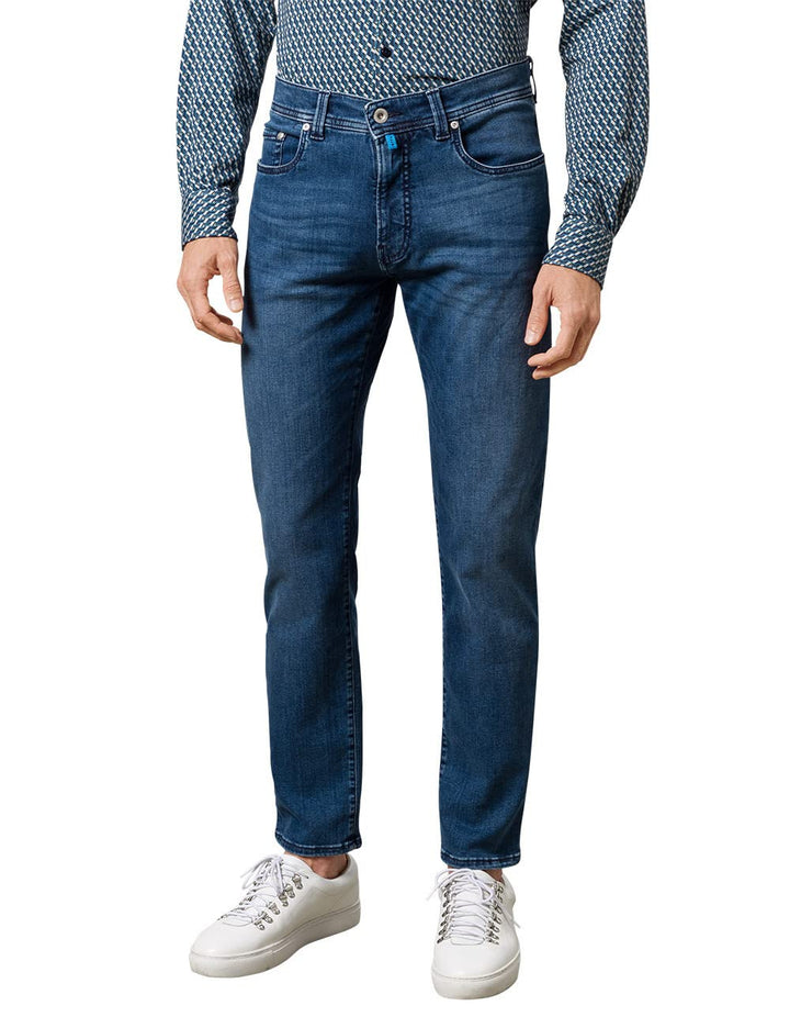 Pierre Cardin Herren Lyon Tapered Jeans 33W / 34L Mid Blue Used, 33W / 34L Mid Blue Used