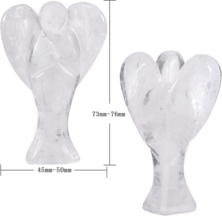 Nupuyai 7.3cm Bergkristall Edelstein Engel Figur Stein Schutzengel Figur Deko Jade Taschenengel Glüc