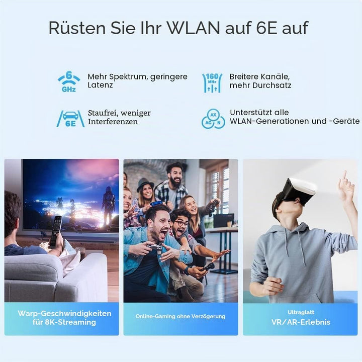 TP-Link Deco XE75 Pro Mesh WLAN Set (3 Pack), Wi-Fi 6E AXE5400 Tri-Band Router &amp; Repeater, 1× 2.5G P