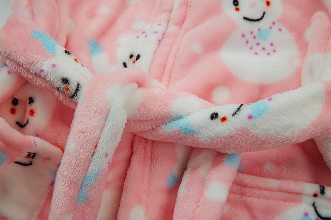 Unisex Baby Korallen Fleece mit Kapuze Morgenmantel Bademantel Jungen Mädchen Kleinkinder Pyjamas Na