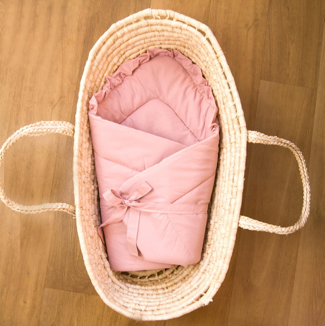 PIMKO Babyhörnchen mit rüschen Einschlagdecke Schlafsack Wickeltuch für Neugeborene und Kleinkinder