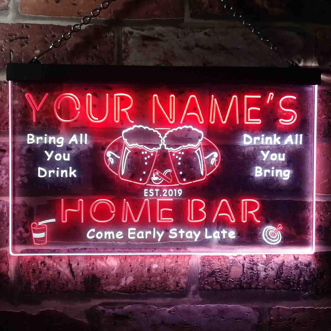 Personalized Your Name Est Year Theme Home Bar Beer Dual Color LED Barlicht Neonlicht Lichtwerbung N