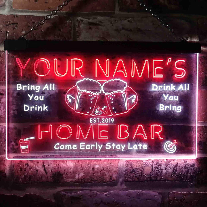 Personalized Your Name Est Year Theme Home Bar Beer Dual Color LED Barlicht Neonlicht Lichtwerbung N