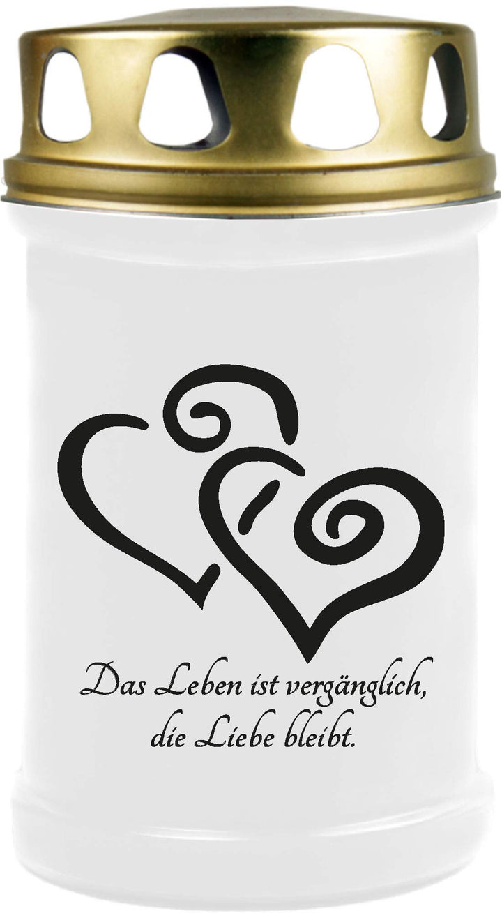 HS Candle 8er Pack Grabkerzen mit Motiv, Grablicht mit Brenndauer von ca. 2 Tage, Motiv: Herzen, in