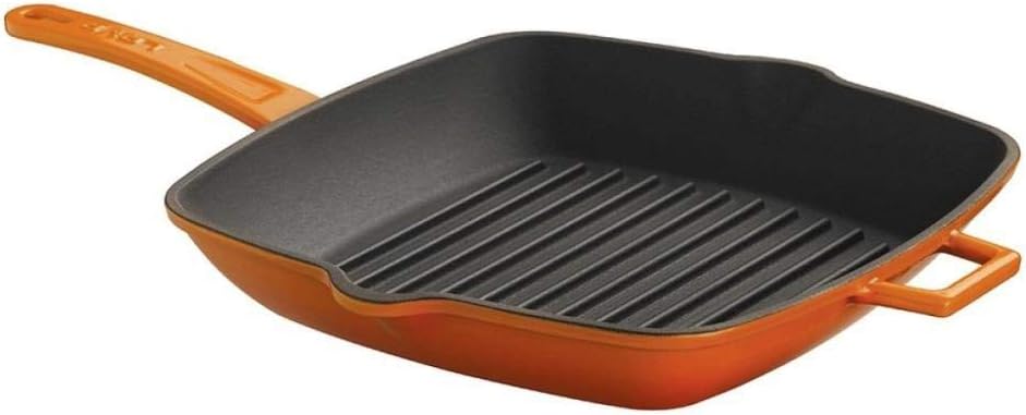 Lava Gusseisen Metallgriff 26 cm Quadratische Grillpfanne orange