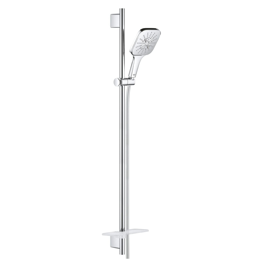 GROHE Rainshower 130 SmartActive Cube | Brausestangenset 3 Strahlarten | Moon White | 26587LS0