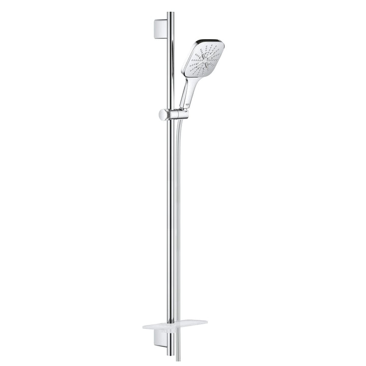 GROHE Rainshower 130 SmartActive Cube | Brausestangenset 3 Strahlarten | Moon White | 26587LS0
