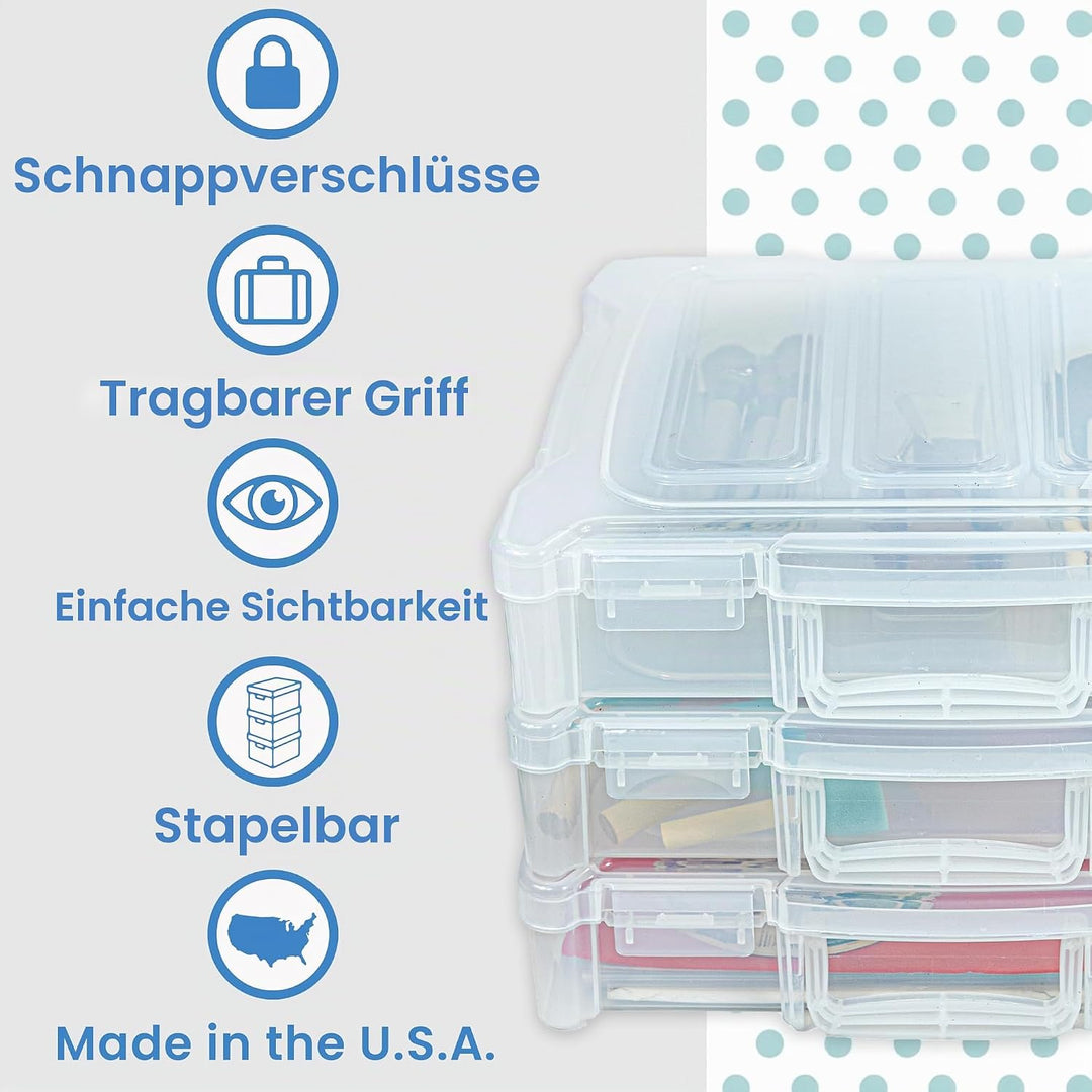 ArtBin 6913ZZ 30,5 x 30,5 cm tragbarer Kunst- und Handwerks-Organizer mit Griff, 3er-Pack, [3] Kunst