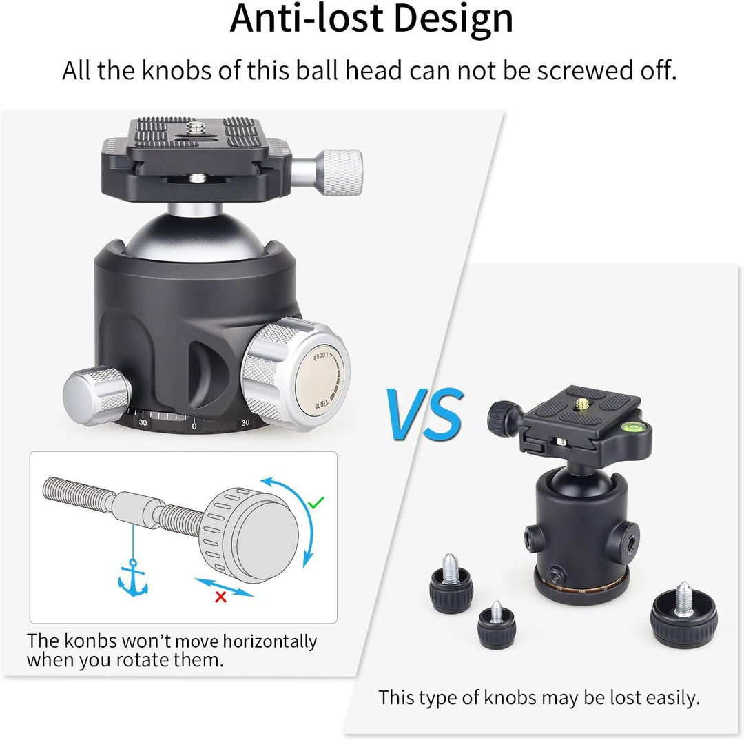 INNOREL N52 Kugelkopf Stativköpfe Tripod Head Niedrige Profile Kugelkopf 360 Grad Drehbarer Durchmes