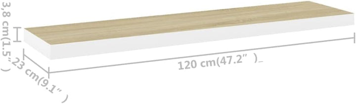 FIRBNUS 2 STK. Schweberegal 120x23,5x3,8 cm Floating Wall Shelf Hängeregal Wandregale Regale Regalbo