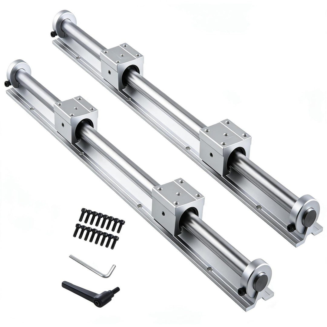 Linearführung SBR20 1500mm 2 x Linearschienen und 4 x Lagerblöcke mit SBR20 Schienenstopper, Linears